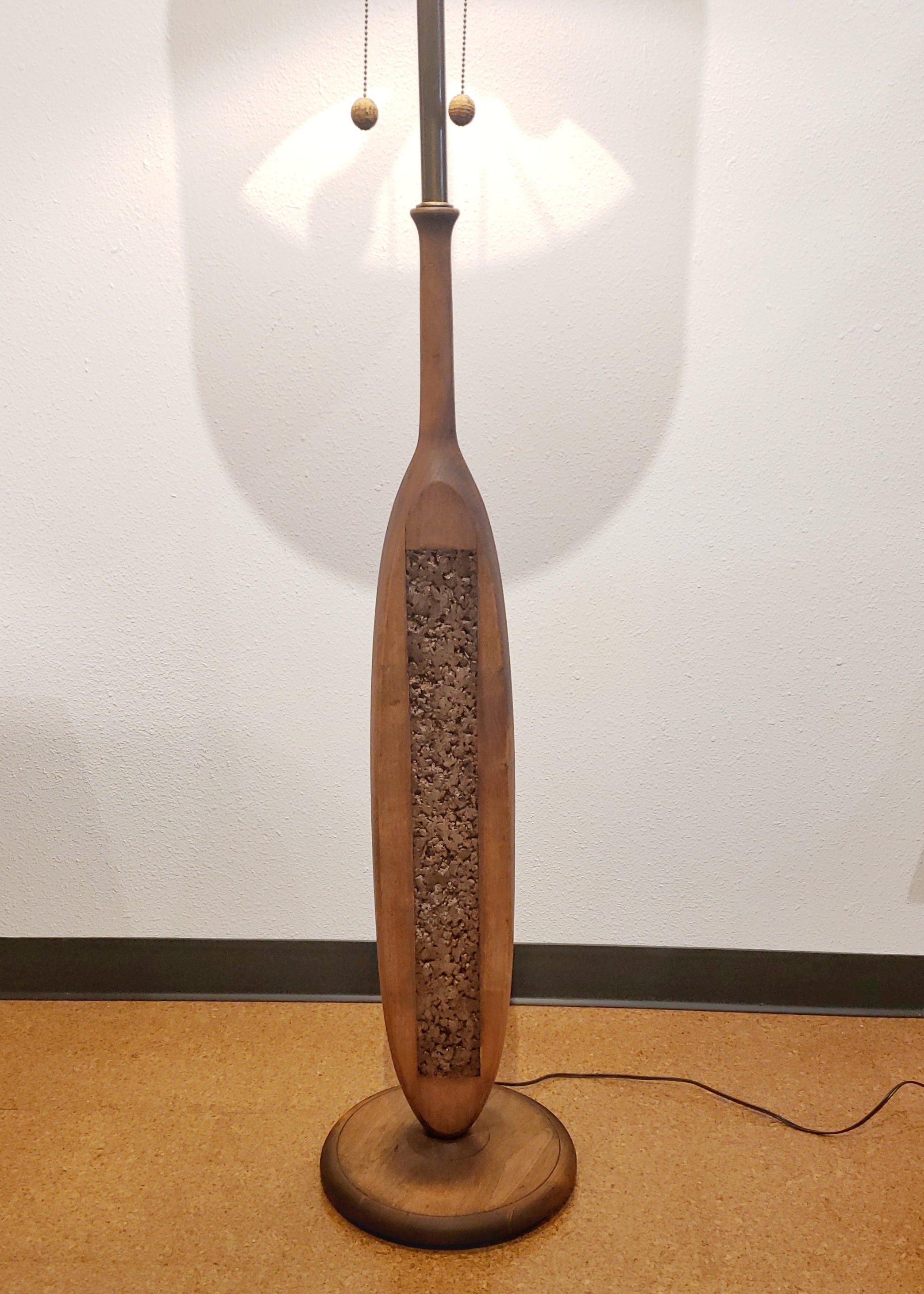 CORK AND WALNUT FLOOR LAMP