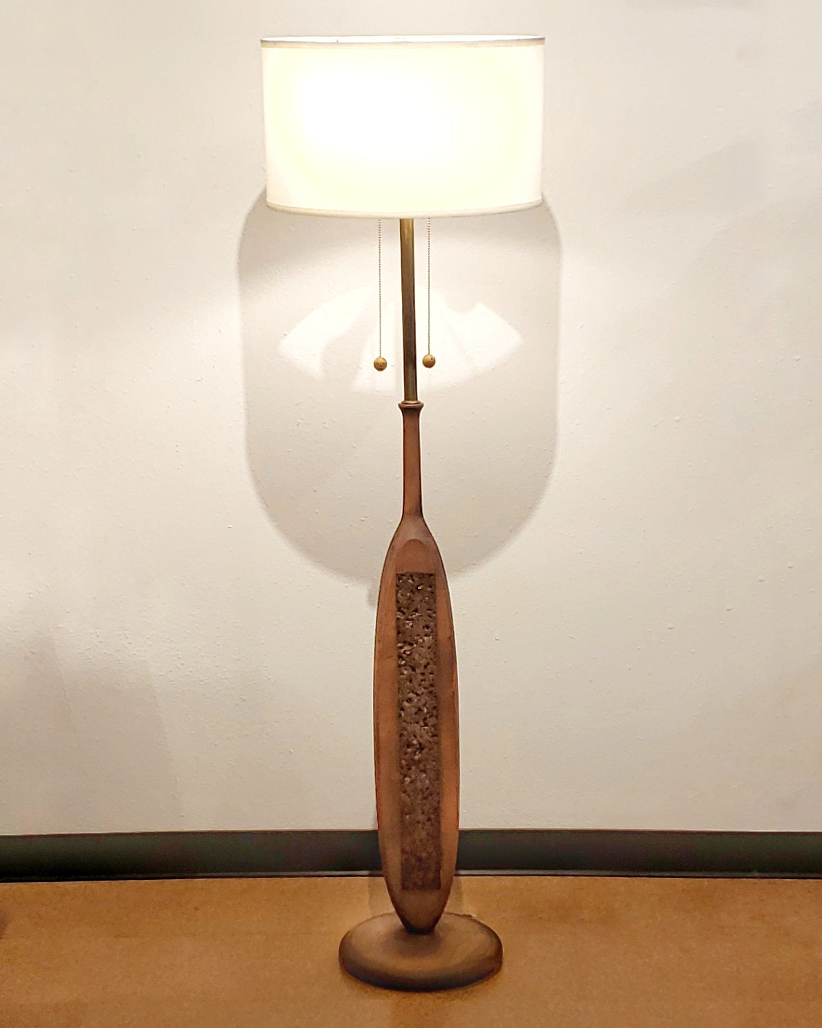 CORK AND WALNUT FLOOR LAMP