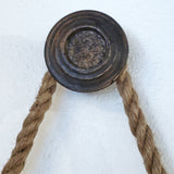 RUSTIC WHEEL-RIM HANGING MIRROR