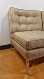ARMLESS SOFA WITH CHROMED STEEL PLATFORM BASE