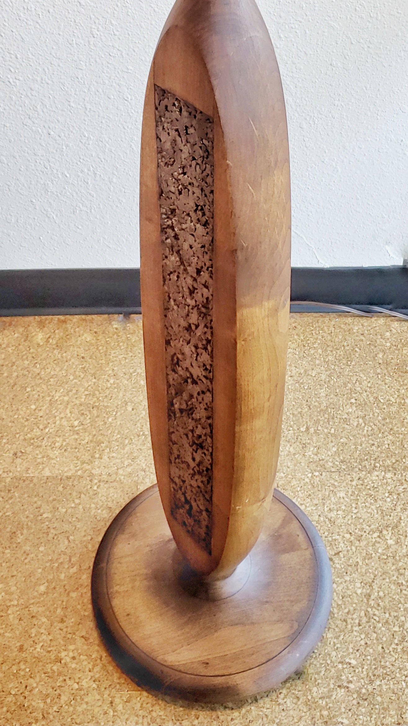 CORK AND WALNUT FLOOR LAMP