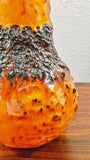 KREUTZ KERAMIK ORANGE/BLACK FAT-LAVA JUG VASE 201 (23.5 cm)