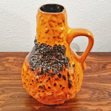 KREUTZ KERAMIK ORANGE/BLACK FAT-LAVA JUG VASE 201 (23.5 cm)