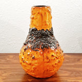 KREUTZ KERAMIK ORANGE/BLACK FAT-LAVA JUG VASE 201 (23.5 cm)