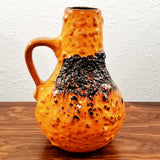 KREUTZ KERAMIK ORANGE/BLACK FAT-LAVA JUG VASE 201 (23.5 cm)