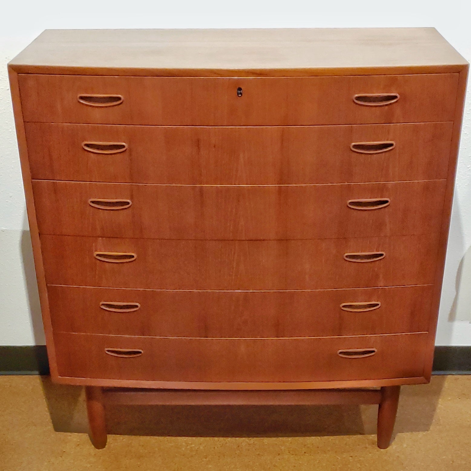 BOW-FRONT CHEST OF DRAWERS