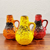 KREUTZ KERAMIK ORANGE/BLACK FAT-LAVA JUG VASE 201 (23.5 cm)