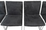 CHROME-FRAME DINING CHAIRS IN CHARCOAL ULTRASUEDE (FOUR)