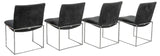 CHROME-FRAME DINING CHAIRS IN CHARCOAL ULTRASUEDE (FOUR)