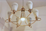 6-ARM BRASS CHANDELIER ATTRIBUTED TO PAAVO TYNELL