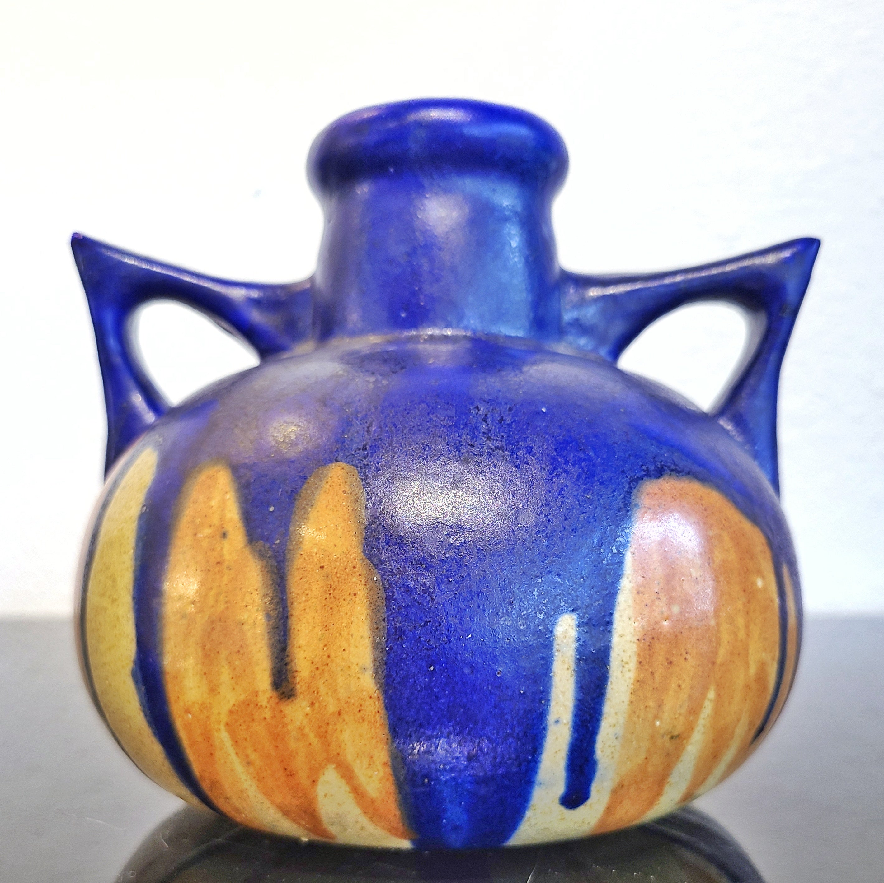 FRENCH ART DECO AMPHORA STYLE VASE SIGNED “JEB”