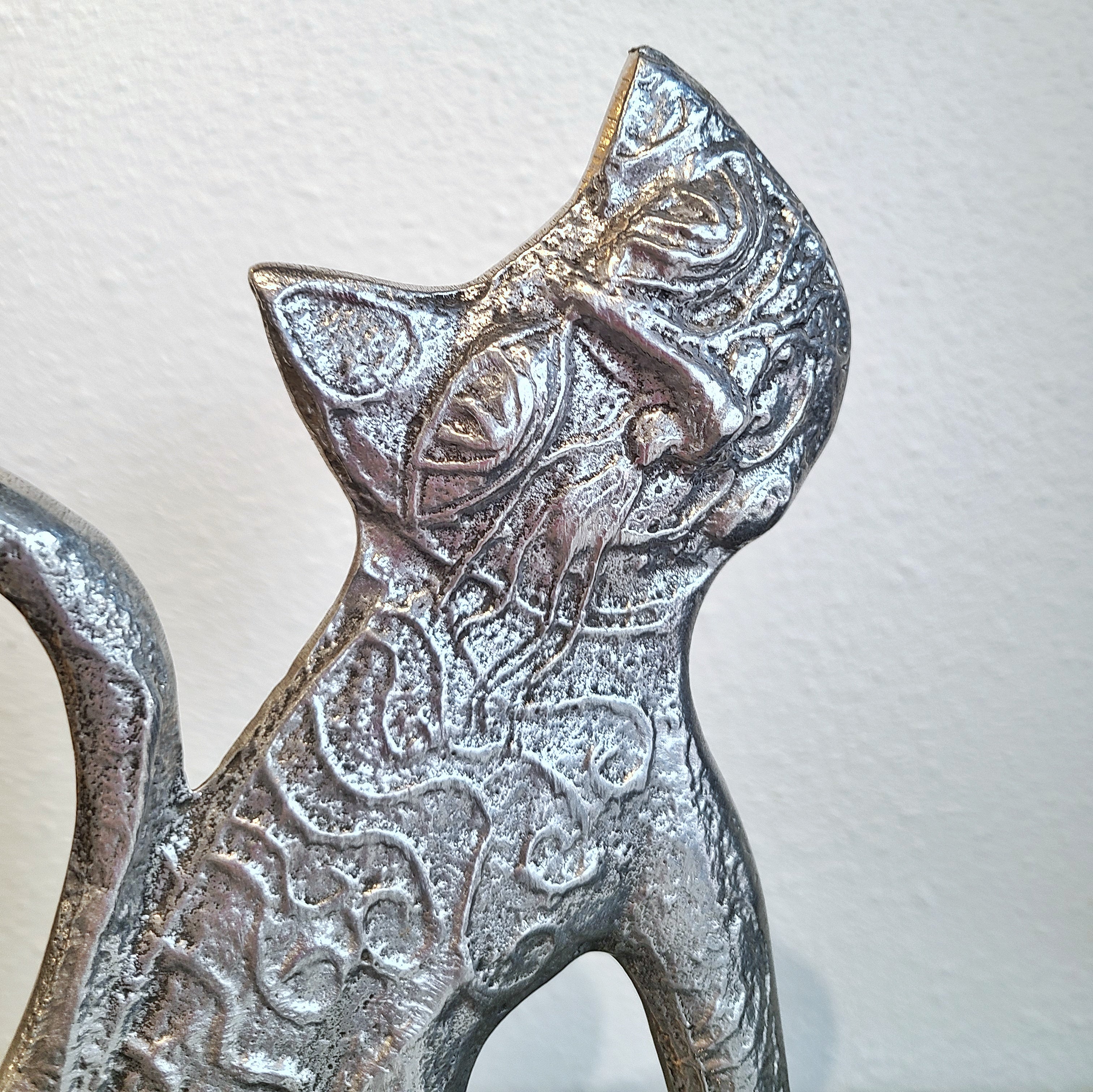 DON DRUMM SAND-CAST ALUMINUM ‘CATS’ DOORSTOP