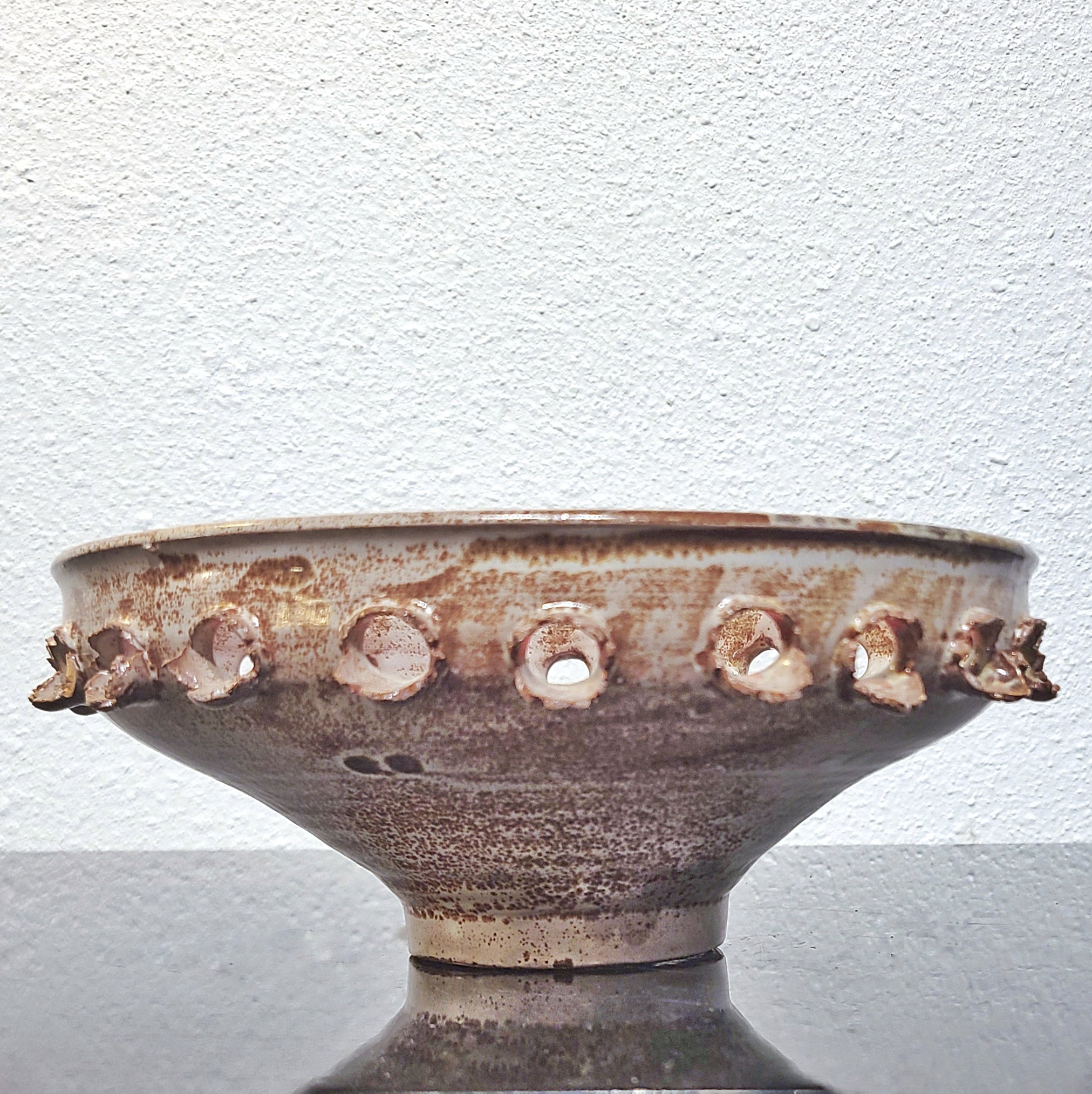 DANISH STUDIO POTTERY BOWL WITH “BLOWOUTS”