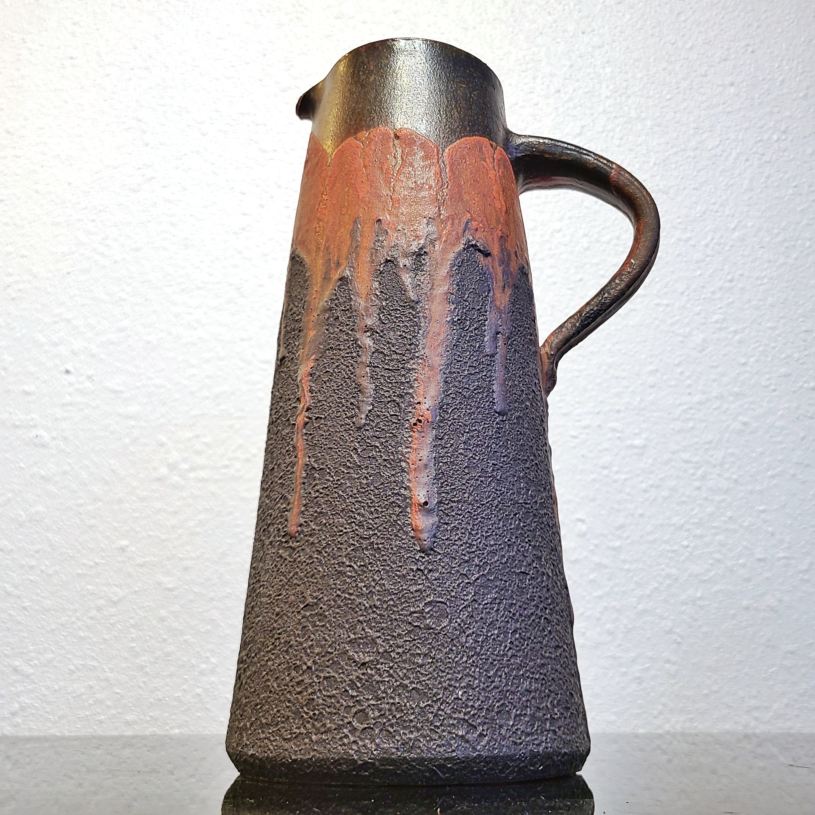 FAT LAVA STUDIO POTTERY PITCHER VASE BY MELITTA TEUBNER