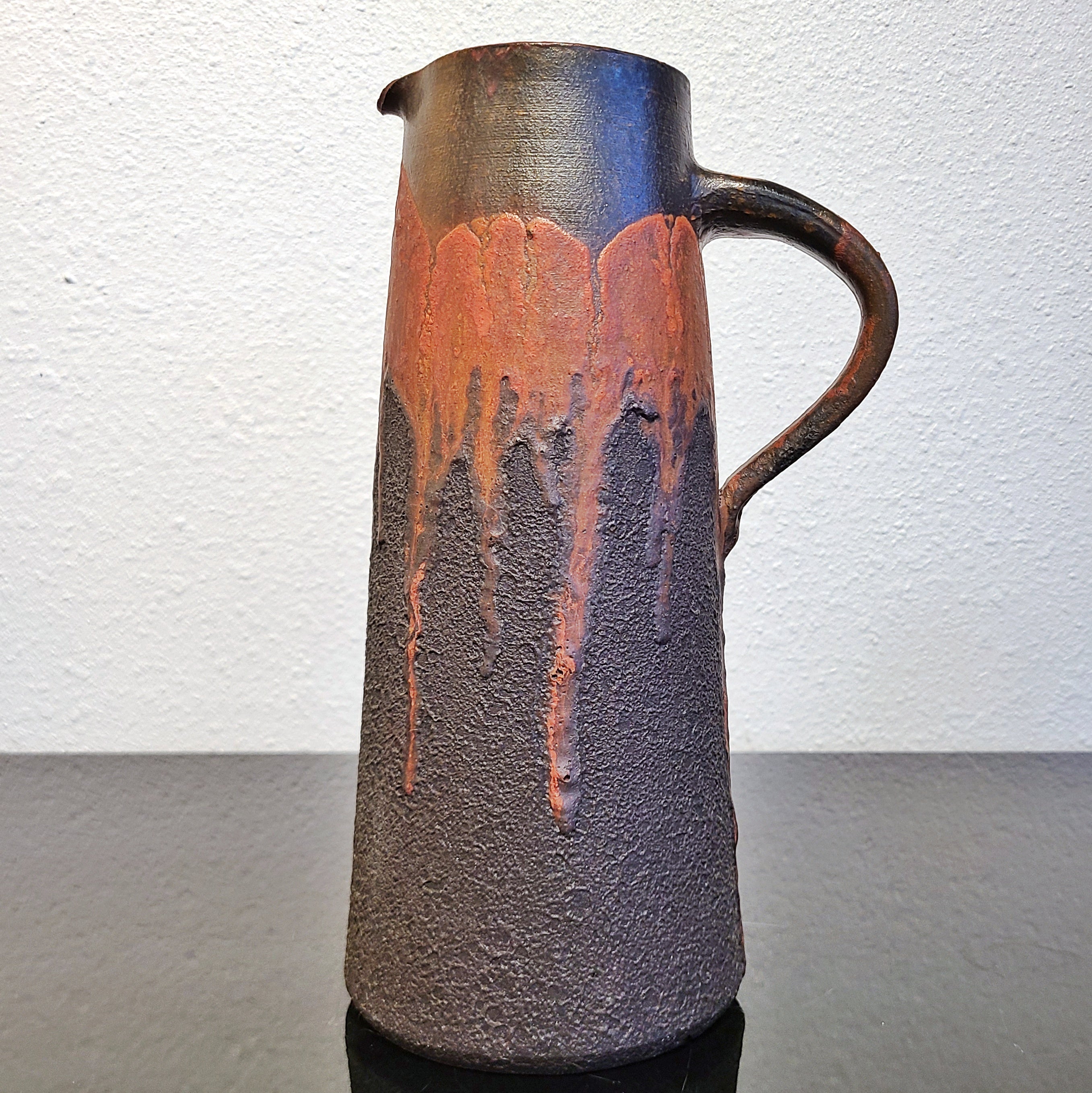 FAT LAVA STUDIO POTTERY PITCHER VASE BY MELITTA TEUBNER