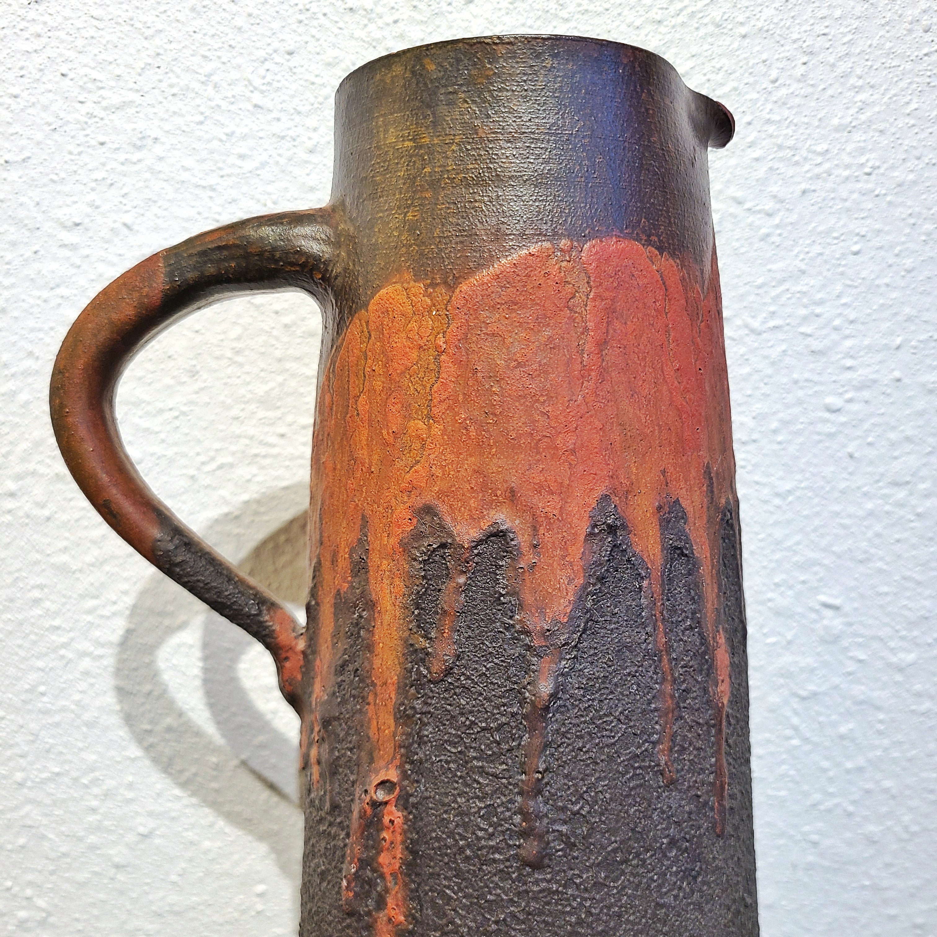 FAT LAVA STUDIO POTTERY PITCHER VASE BY MELITTA TEUBNER