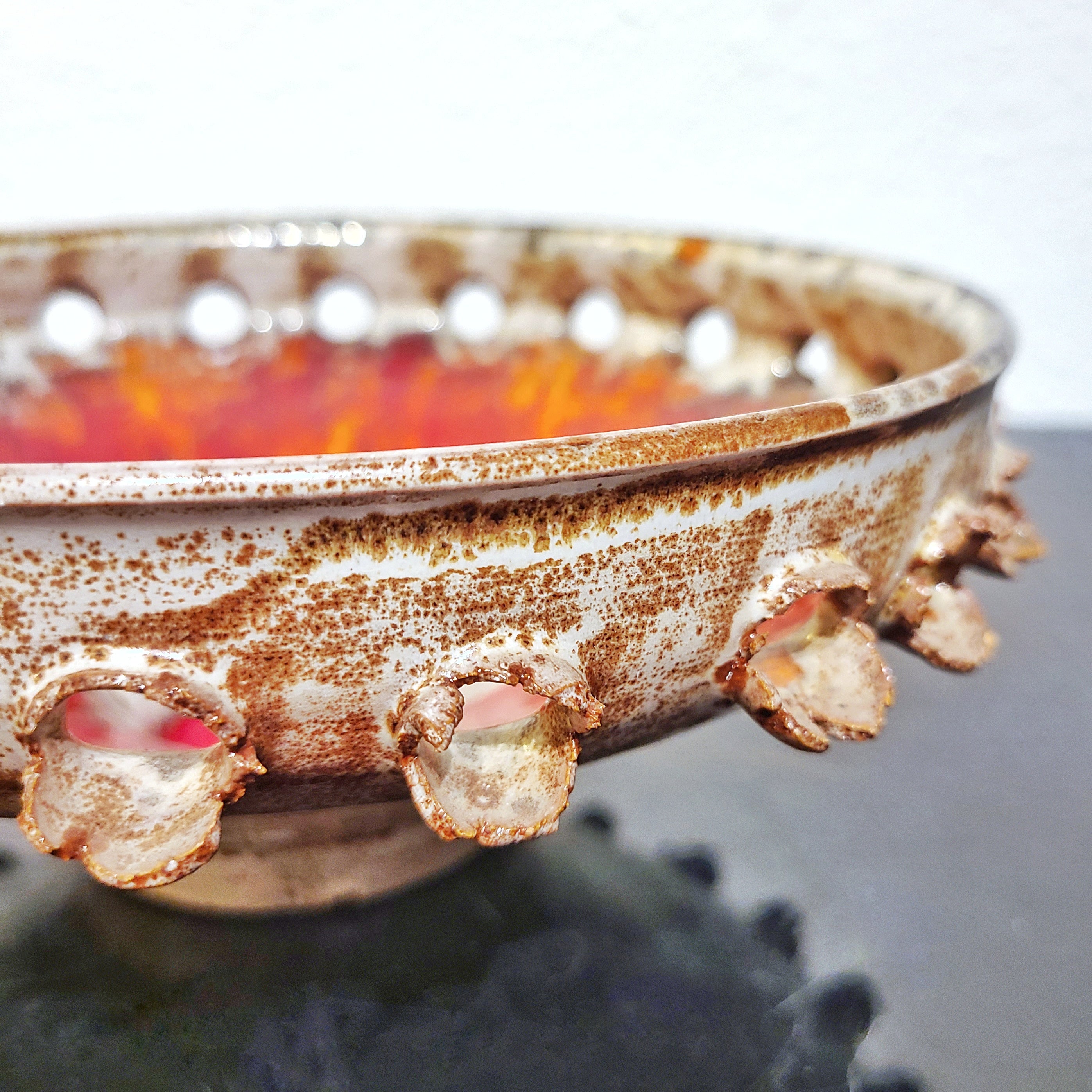 DANISH STUDIO POTTERY BOWL WITH “BLOWOUTS”