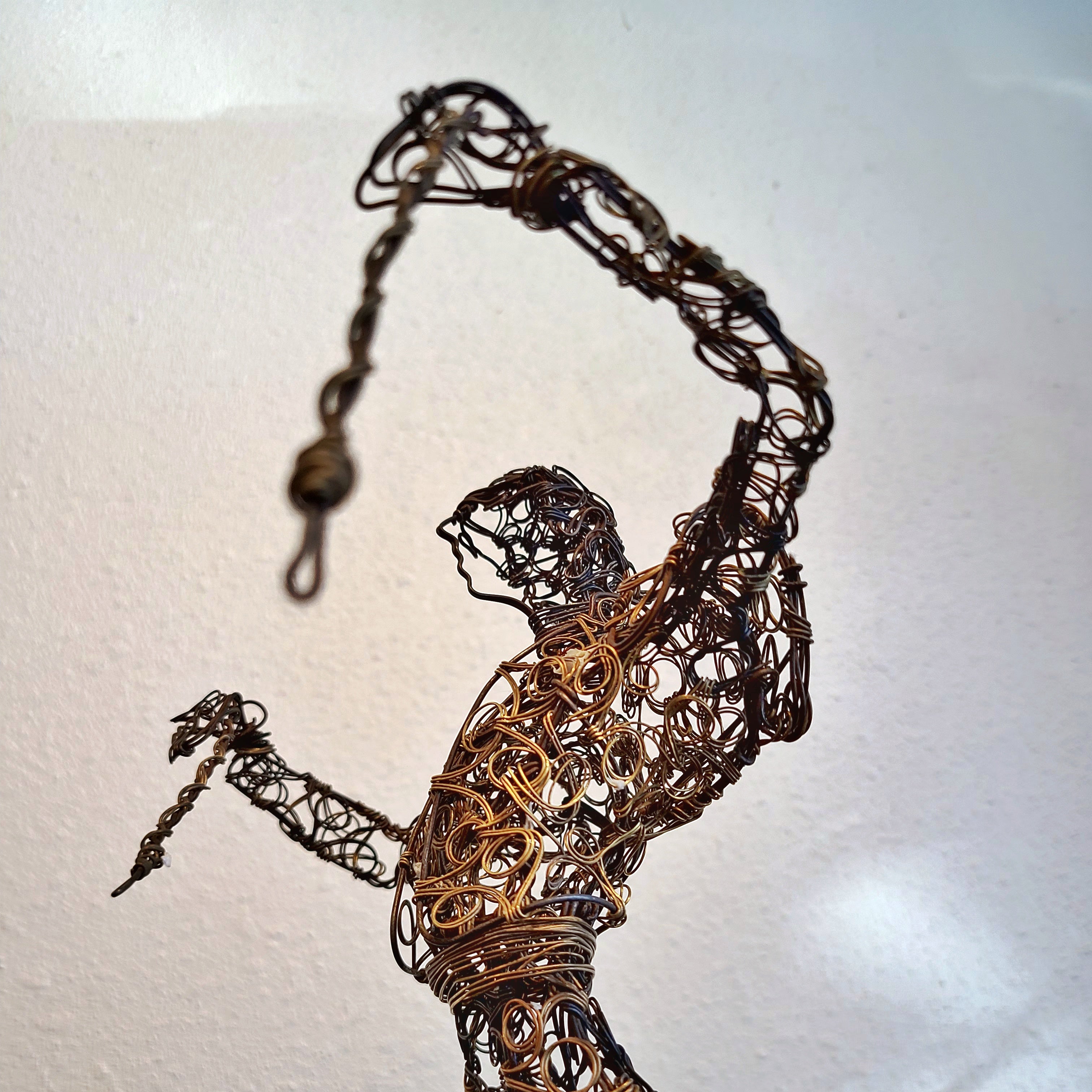 WIRE SCULPTURE OF BANDERILLERO AND BULL