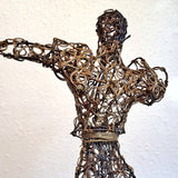 WIRE SCULPTURE OF BANDERILLERO AND BULL