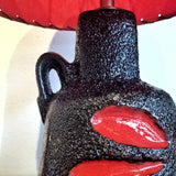 RARE EMONS & SÖHNE RED-ON-BLACK ‘PETAL’ DÉCOR TABLE LAMP