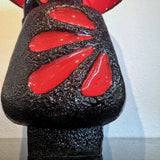RARE EMONS & SÖHNE (ES-KERAMIK) RED-ON-BLACK ‘PETAL’ DÉCOR TABLE LAMP