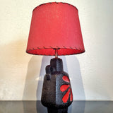 RARE EMONS & SÖHNE RED-ON-BLACK ‘PETAL’ DÉCOR TABLE LAMP