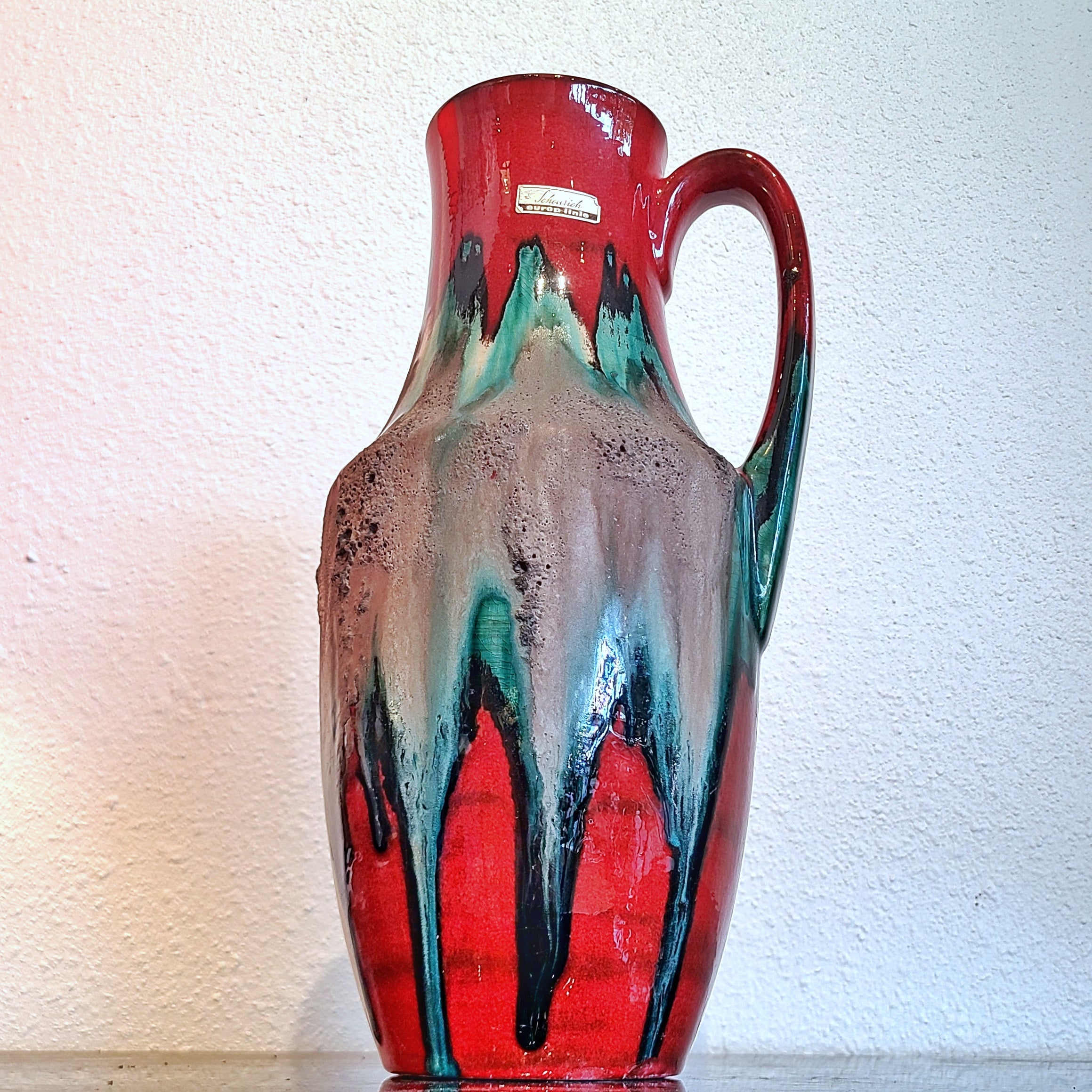 STUNNING SCHEURICH KERAMIK VOLCANIC FAT-LAVA JUG VASE Nr. 407/35