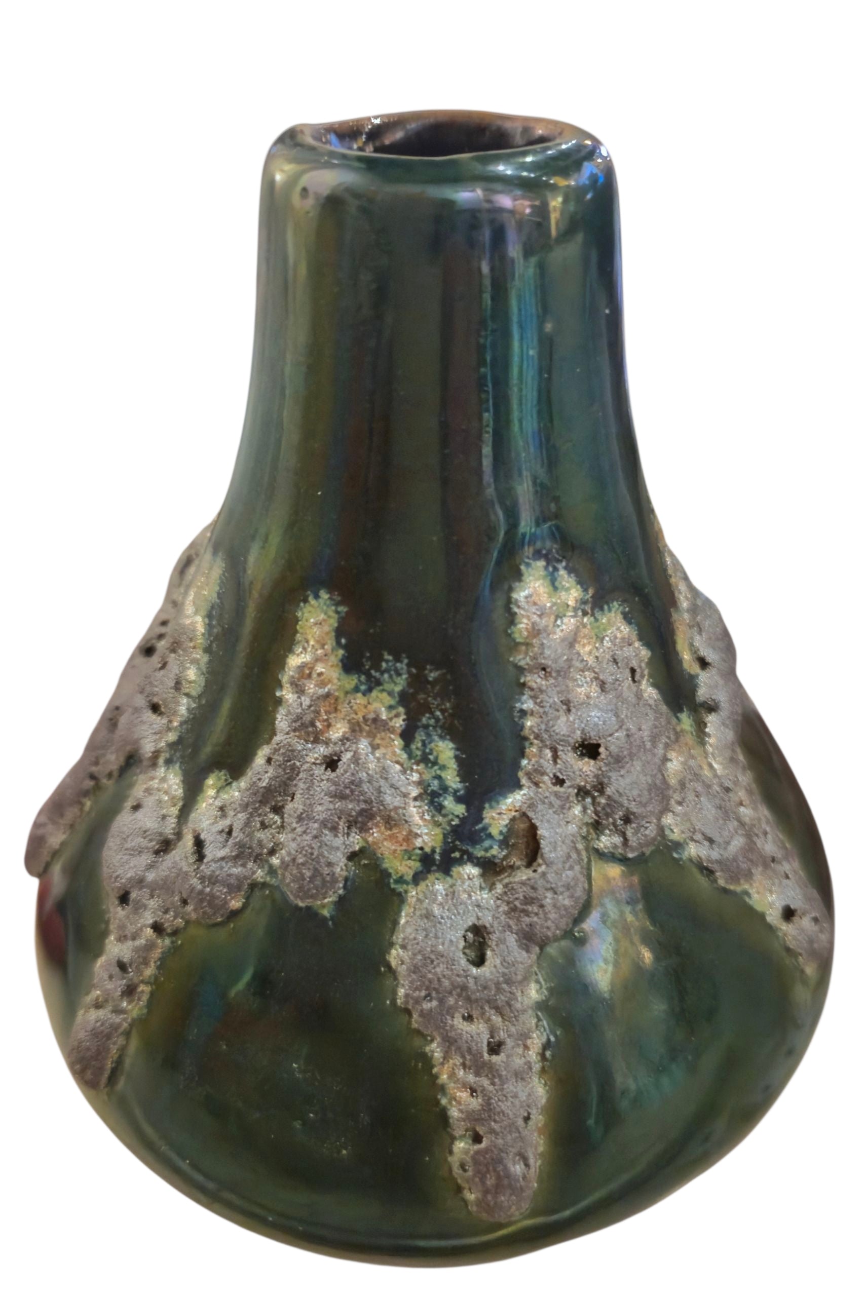 GREEN DOROTHEA ROTH VOLCANO VASE FOR ROTH KERAMIK
