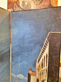 VINTAGE HAND-PAINTED FOUR-PANEL “PORT OF VENICE” FOLDING SCREEN