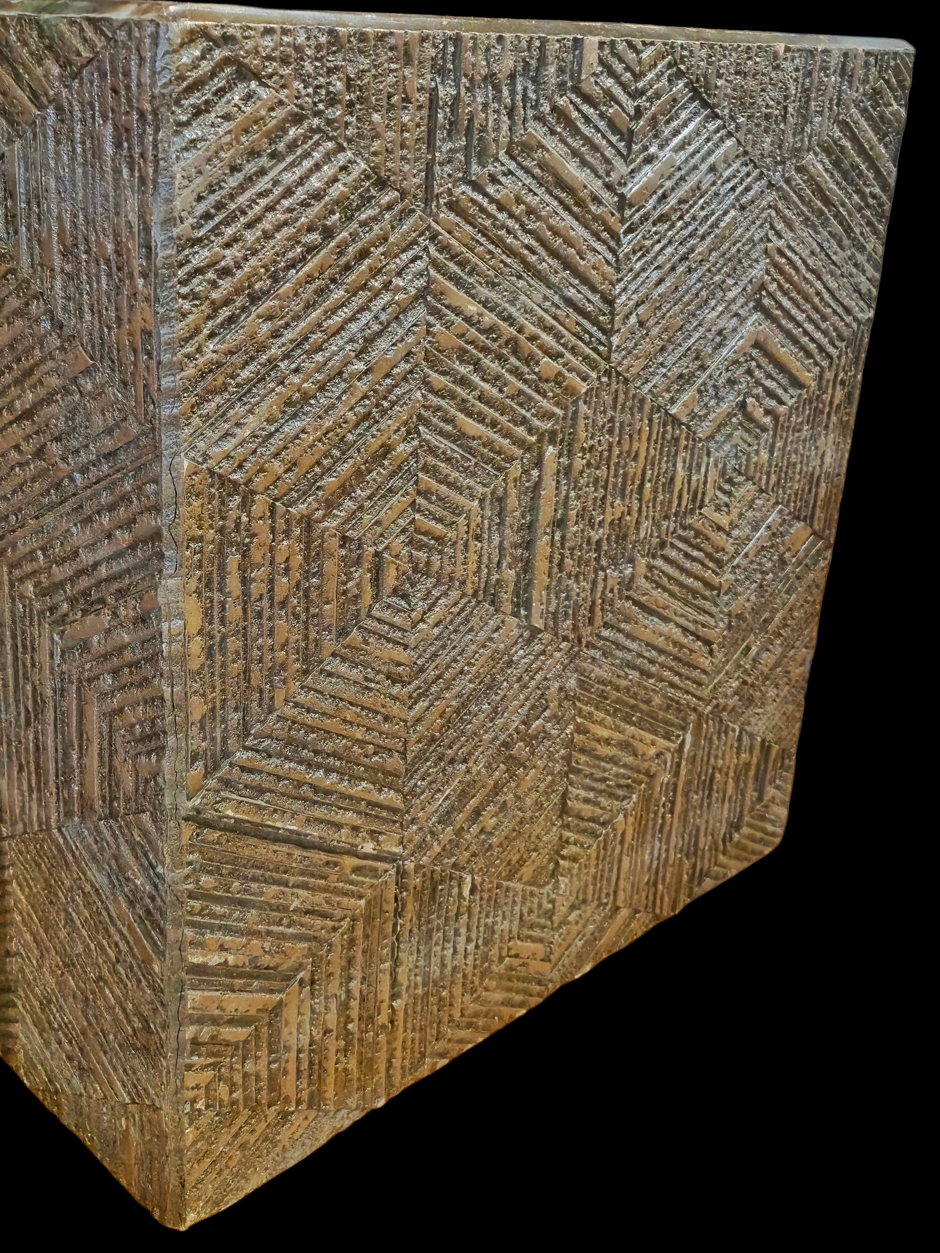 RARE EARLY ’70s BRONZE “HONEYCOMB” PLANTER BOX BY McCARROLL & GILLESPE FOR FORMS+SURFACES