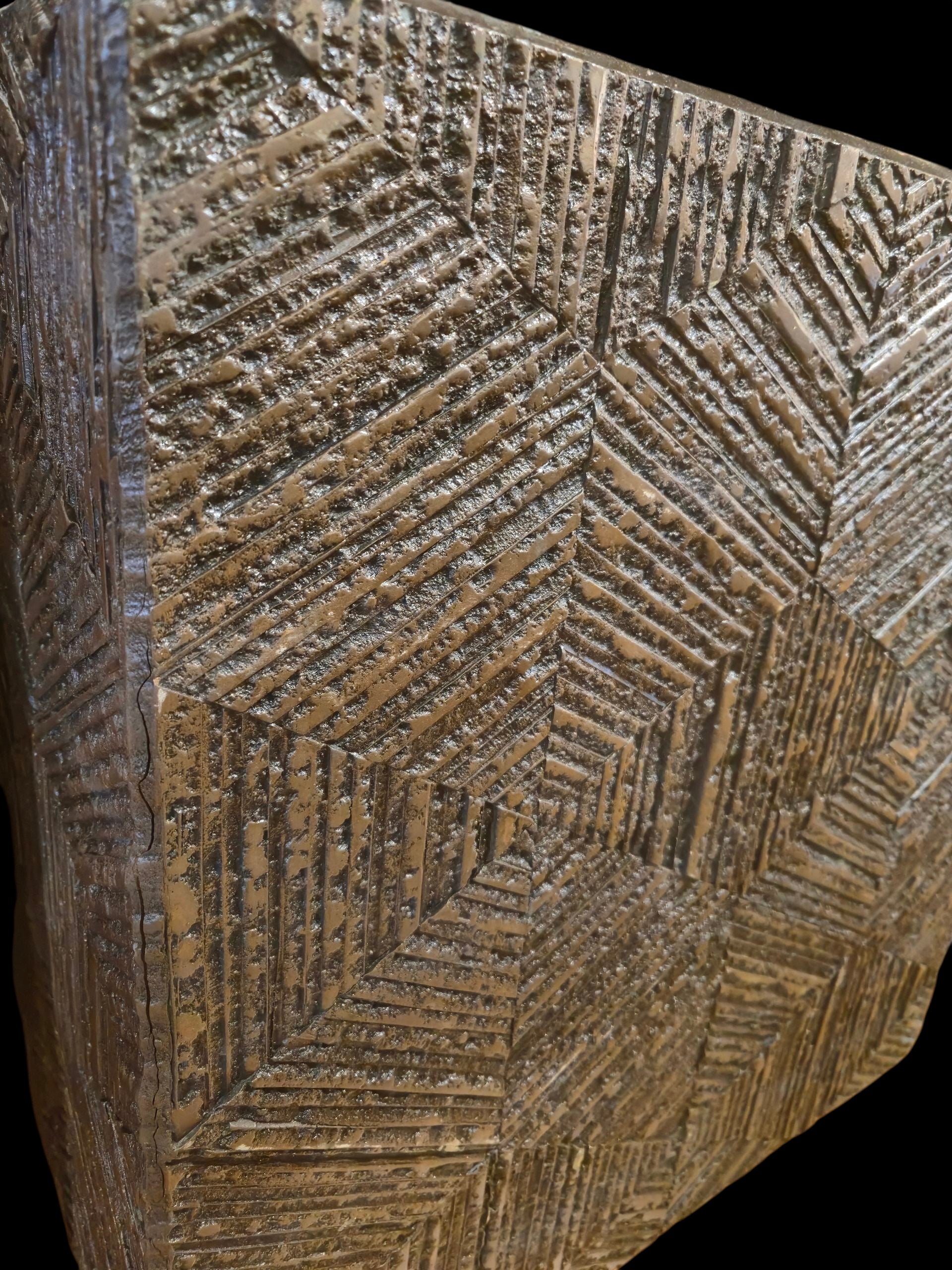 RARE EARLY ’70s BRONZE “HONEYCOMB” PLANTER BOX BY McCARROLL & GILLESPE FOR FORMS+SURFACES