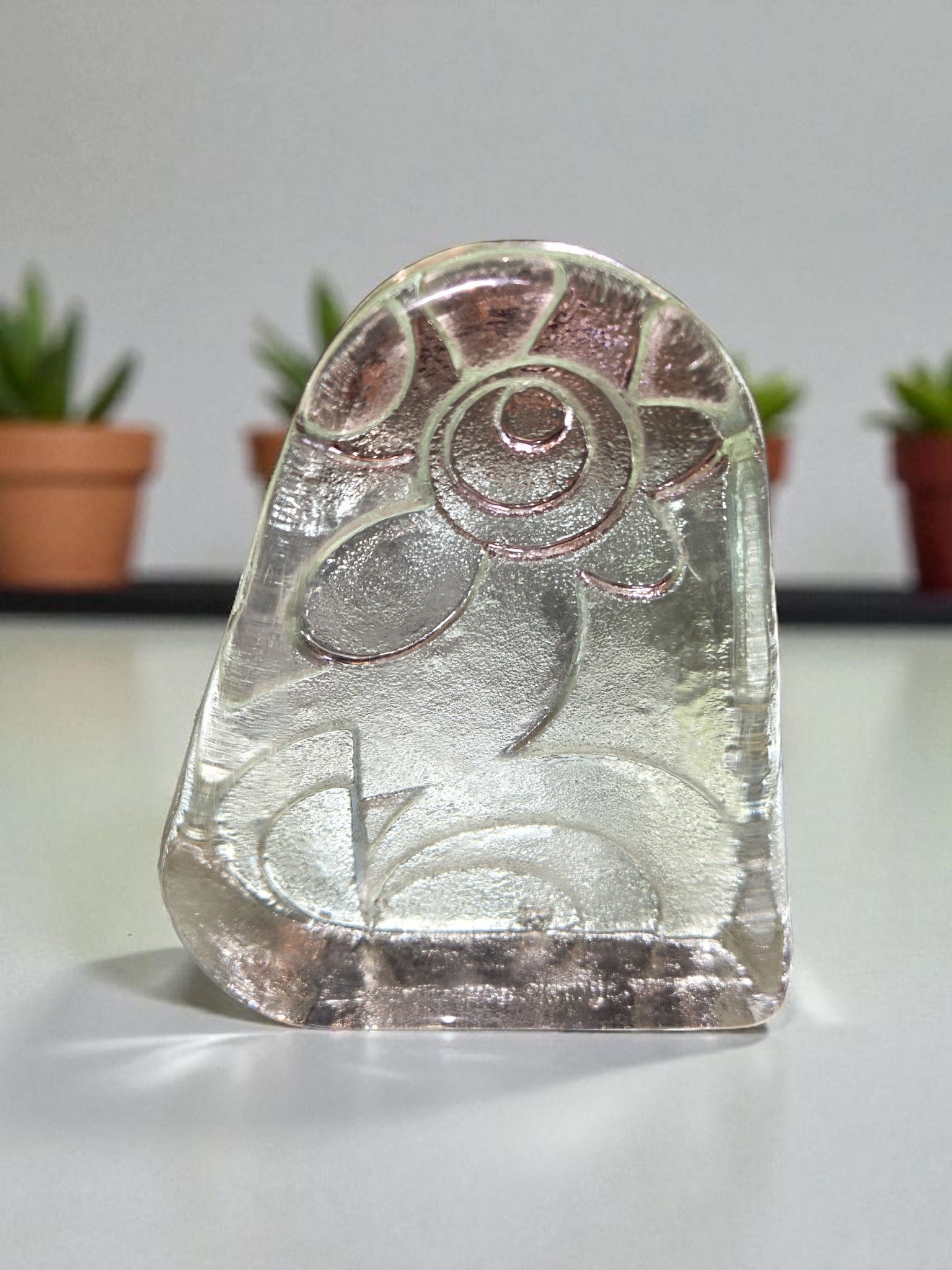 AMERICAN ART-GLASS ROOSTER BOOKENDS BY UNKNOWN MAKER (1970s)