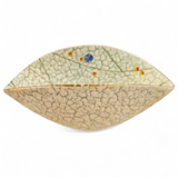 ’50s MARZI & REMY FOLDED BOWL WITH WHITE ON BLUE CRAWL GLAZE