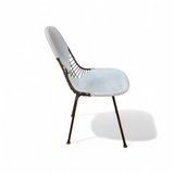 FIRST GENERATION EAMES DKX WIRE CHAIR WITH WHITE BIKINI PAD (1951-1954)
