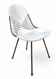 FIRST GENERATION EAMES DKX WIRE CHAIR WITH WHITE BIKINI PAD (1951-1954)