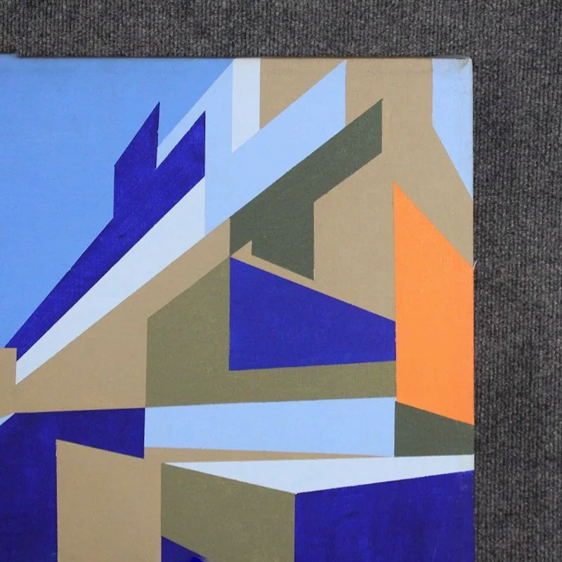 1970s HARD-EDGE ABSTRACT ACRYLIC ON CANVAS BY NICK LUTTINGER