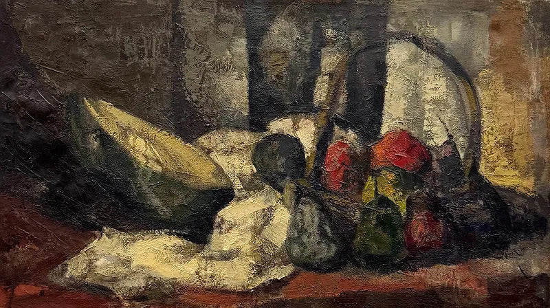 OIL ON CANVAS STILL LIFE BY ADOLFO RUIZ ABASCAL (SPAIN)