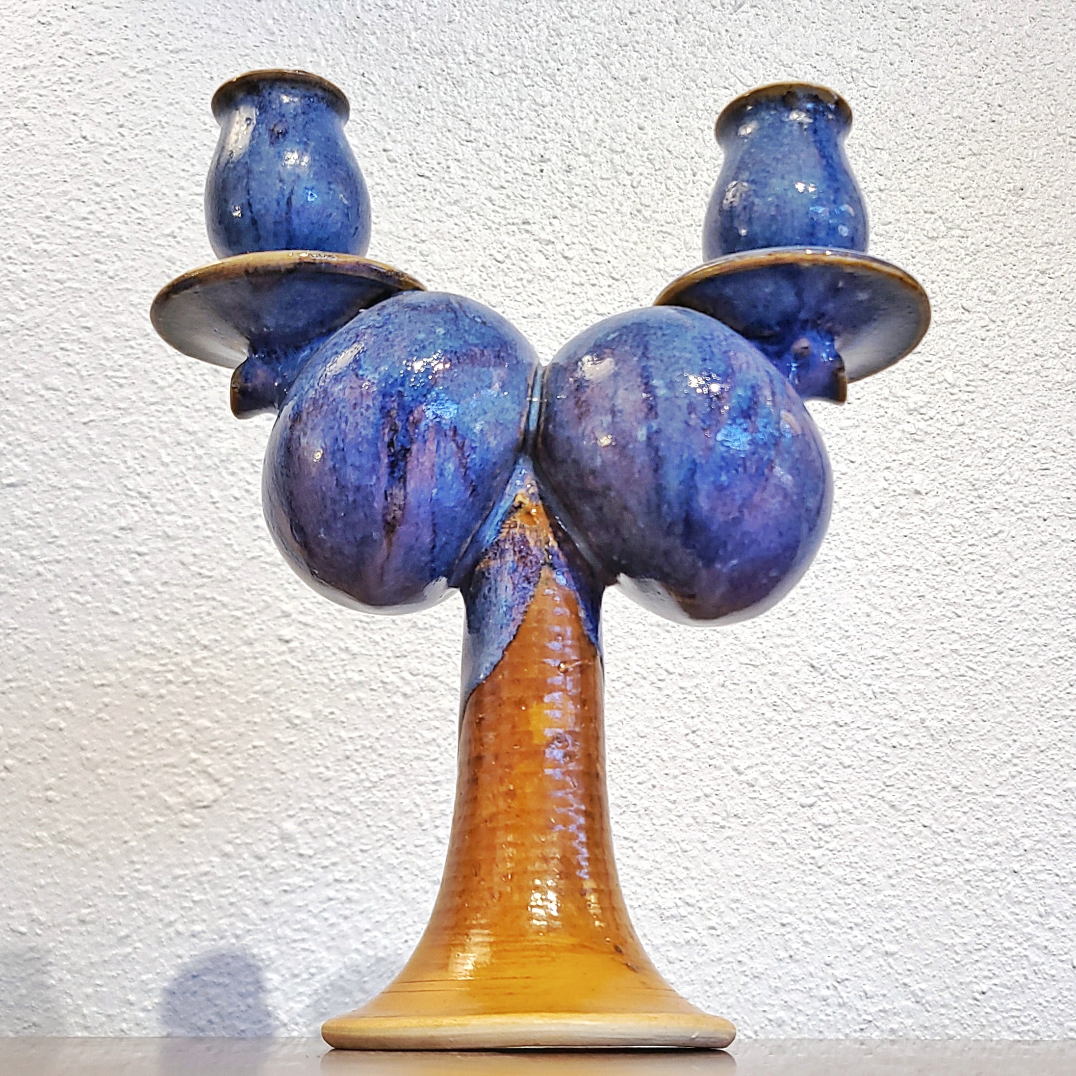 ANGELIKA BAASNER-MATUSSEK STUDIO POTTERY CANDELABRA (W. GERMANY)