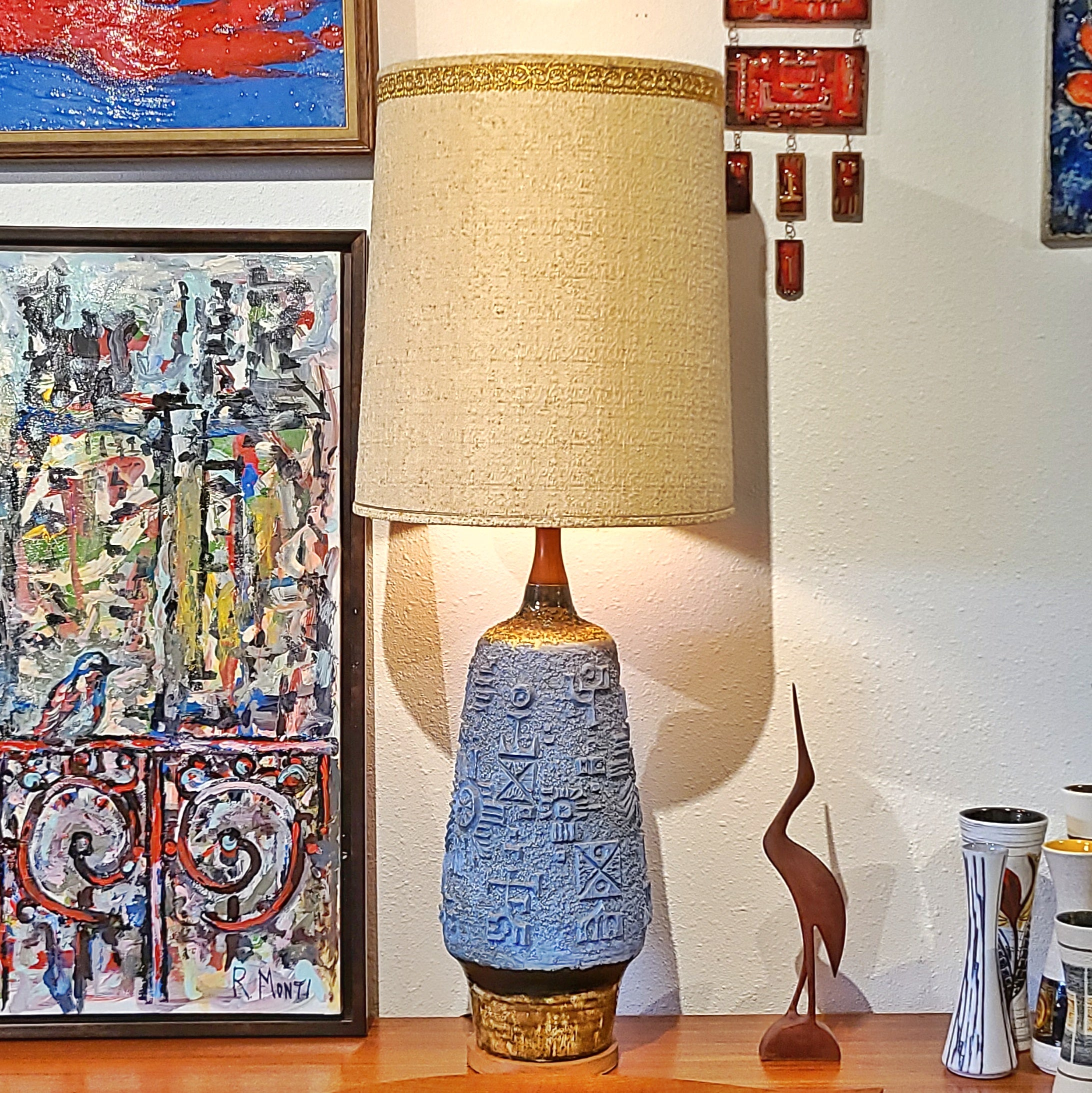 MONUMENTAL JIŘÍ GEORGES LAUDA TABLE LAMP PRODUCED BY PAUL TANNIER FOR NORWOOD OF MONTREAL