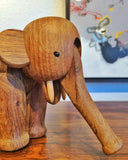 EARLY ORIGINAL ARTICULATED OAK ELEPHANT BY KAY BOJESEN (DENMARK)