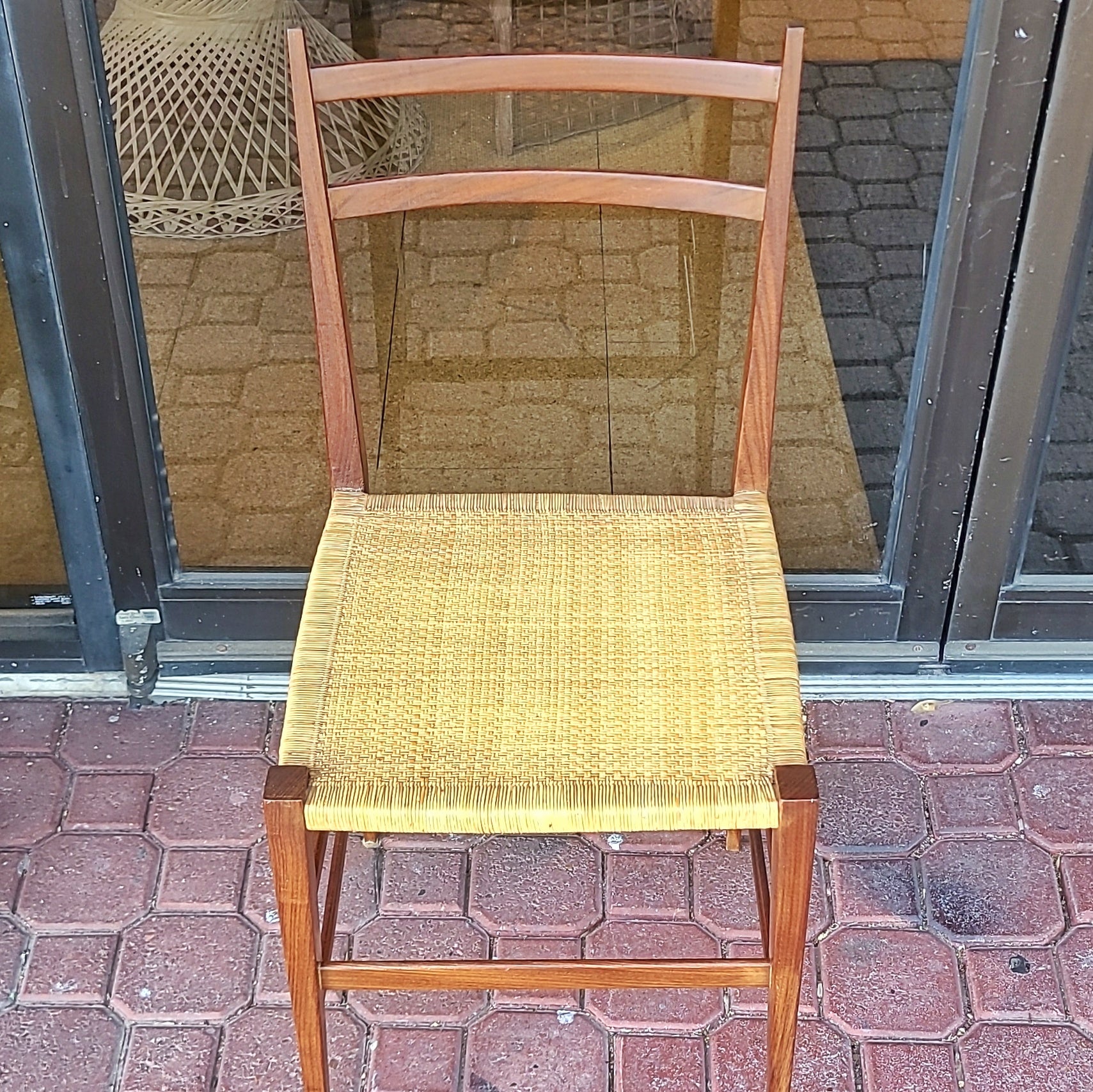 SET OF 6 TEAK ITALIAN DINING CHAIRS AFTER GIO PONTI