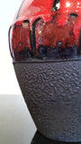 CARSTENS RED ON BLACK 'LUXUS' BOUQUET VASE Nr. 1245/25