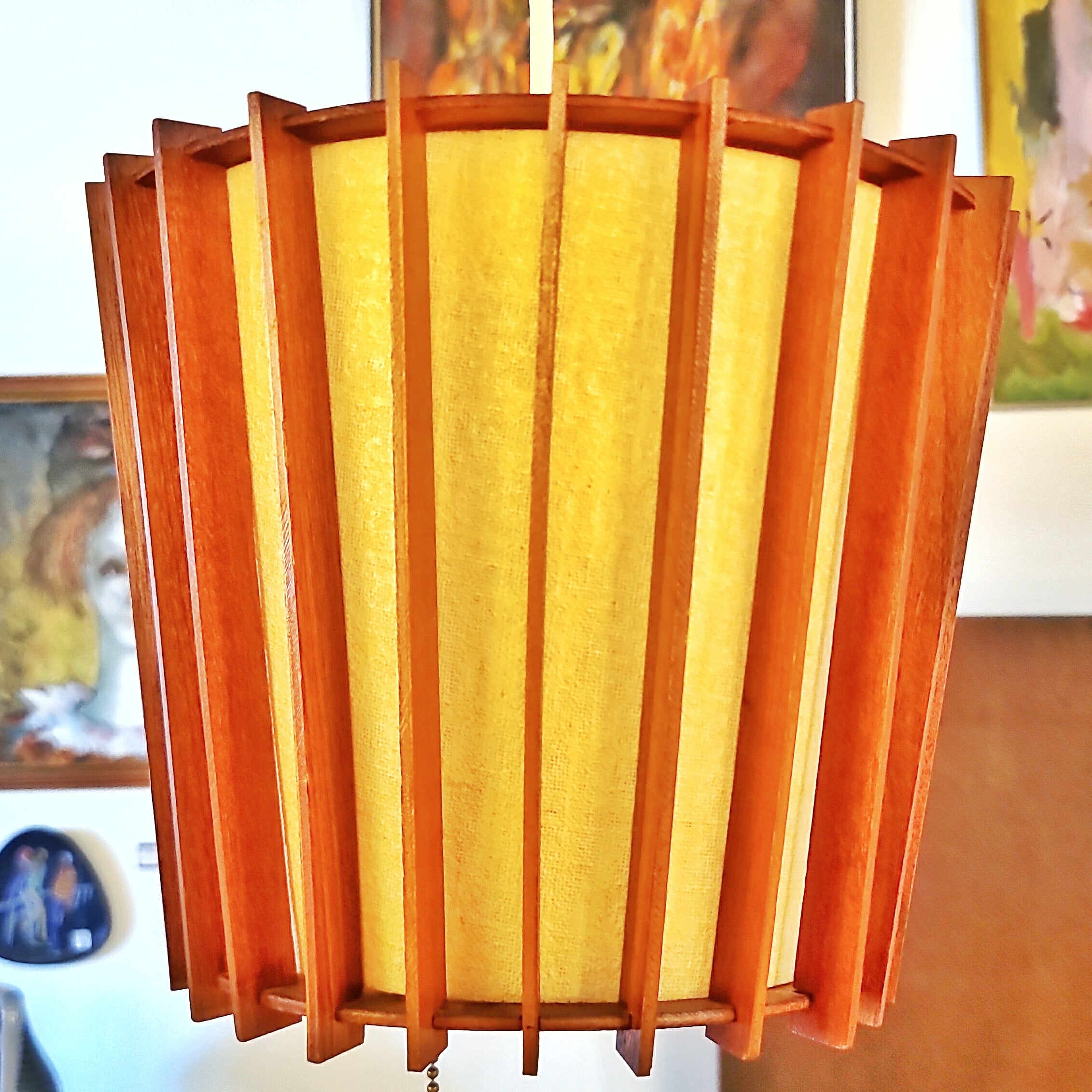 TEAK BAFFLE PENDANT/SWAG LAMP (CANADA)