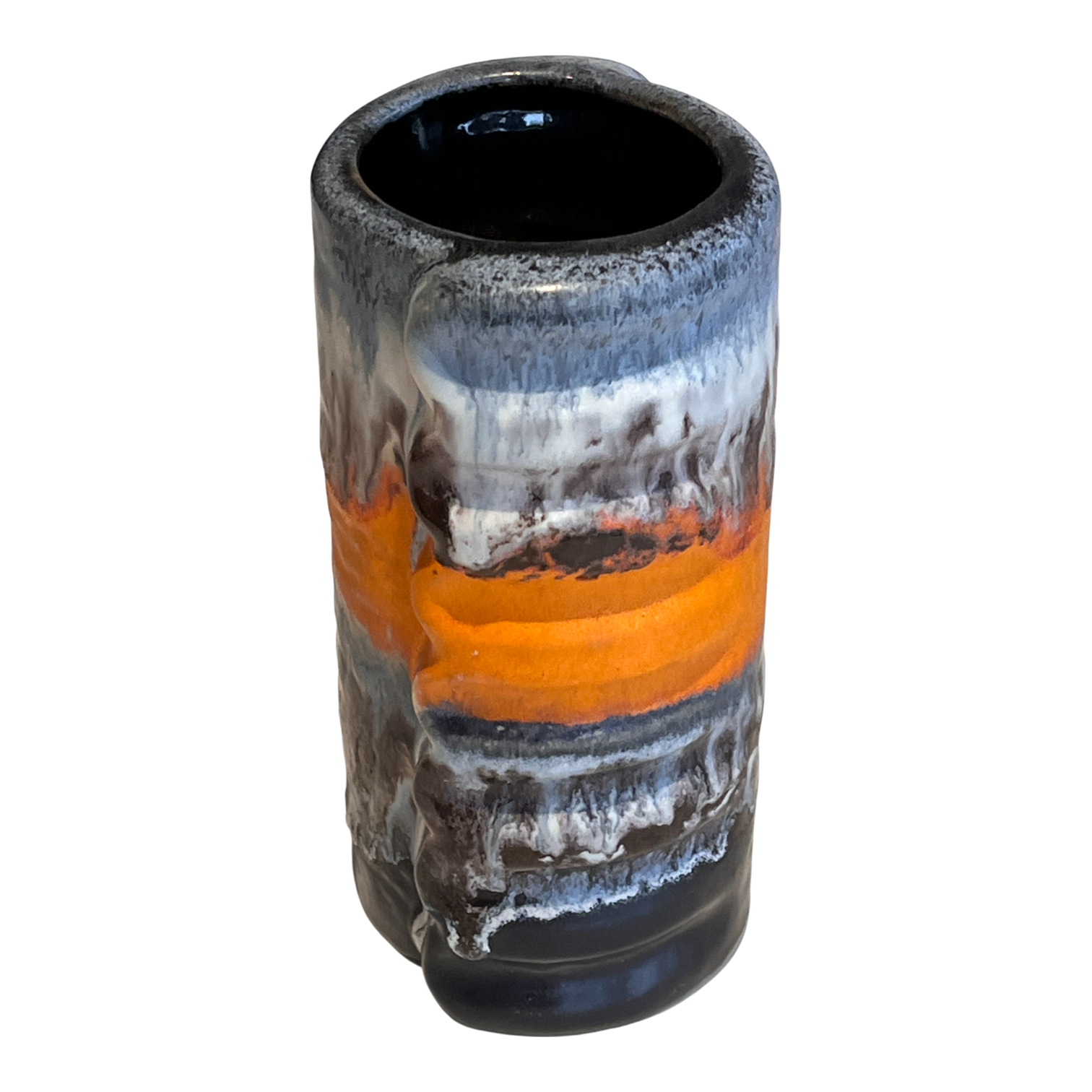 ORANGE DÜMLER & BREIDEN ‘POLAR’ DÉCOR RELIEF VASE Nr. 24/14