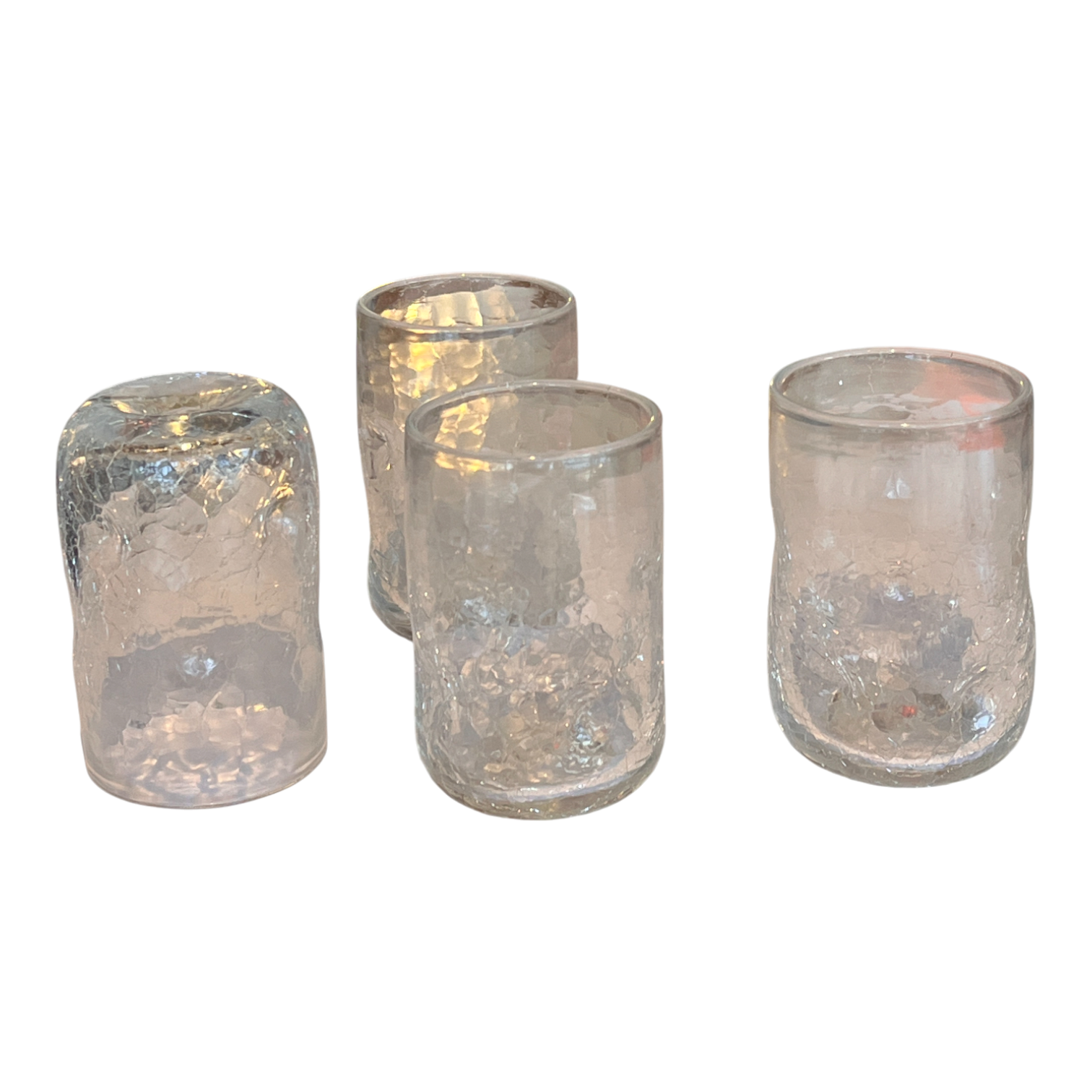 BLENKO 12-OZ CRACKLE-GLASS TUMBLER SET (1960s)