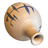 HAND-PAINTED BOTTLE VASE BY AHLSTROM POTTERY OF CALIFORNIA (1950s)