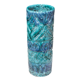 TALL NUOVO RINASCIMENTO BLUE & AQUA CYLINDER VASE (ITALY)