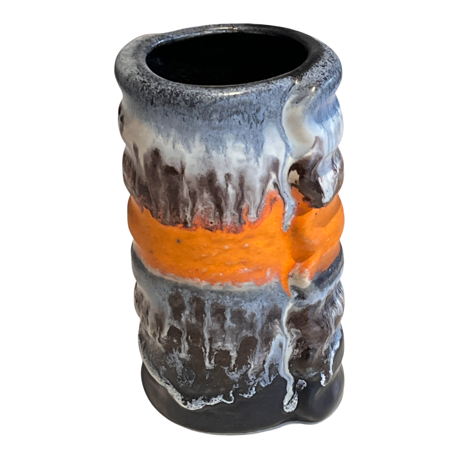 ORANGE DÜMLER & BREIDEN ‘POLAR’ DÉCOR RELIEF VASE Nr. 24/14