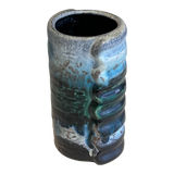 BLUE-GREEN DÜMLER & BREIDEN ‘POLAR’ DÉCOR RELIEF VASE Nr. 24/14