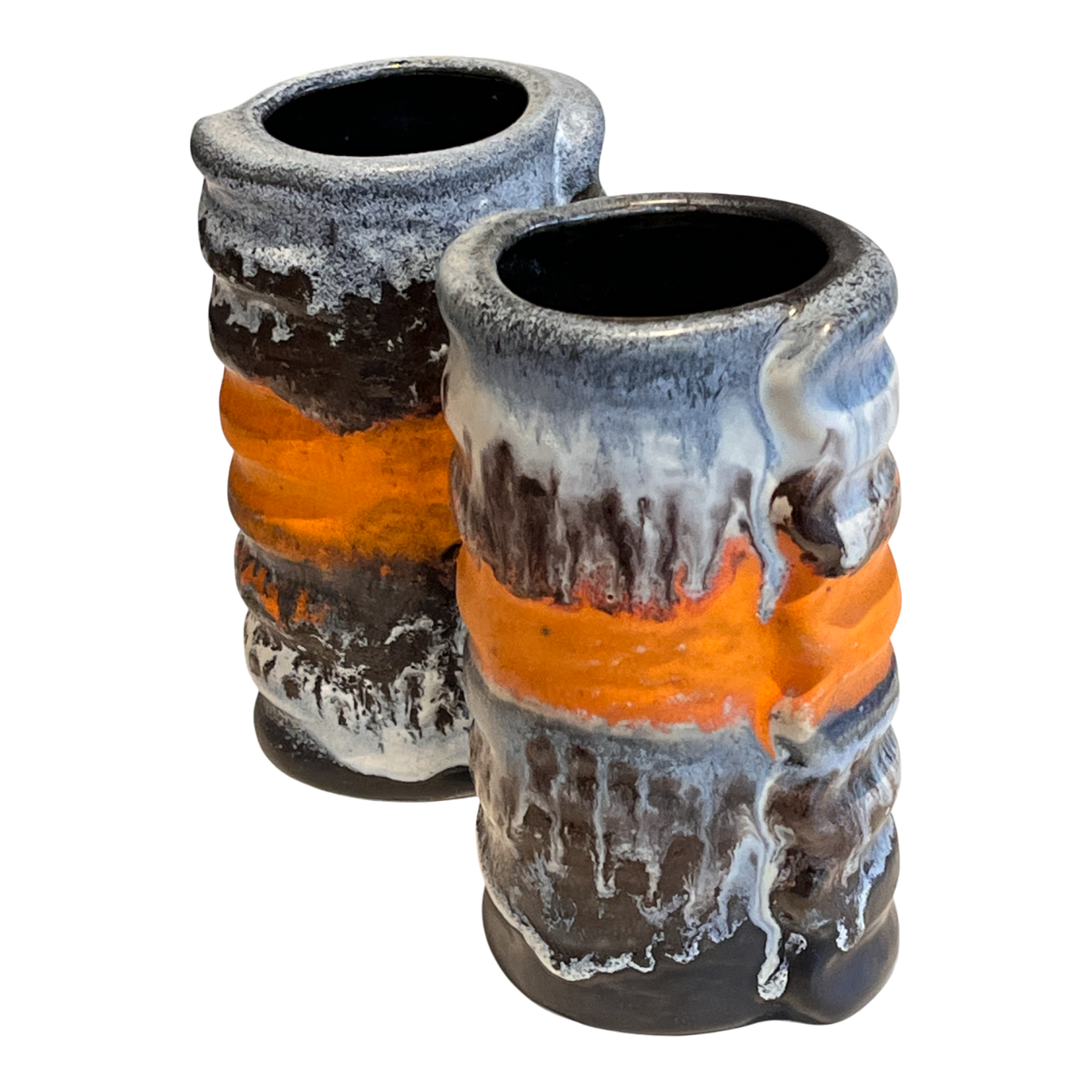 ORANGE DÜMLER & BREIDEN ‘POLAR’ DÉCOR RELIEF VASE Nr. 24/14